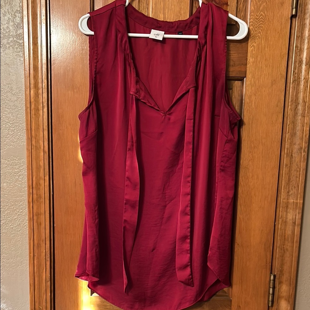 Cabi Red Satin Top